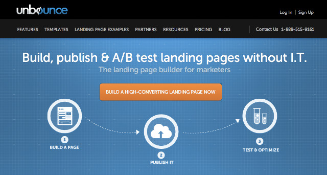 unbounce homepage