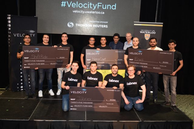 Velocity Fund Winners posing with prize money