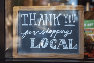Thank you for shopping local sign