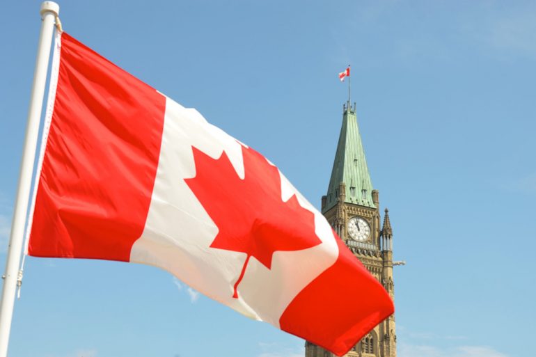 Canadian flag parliament Ottawa
