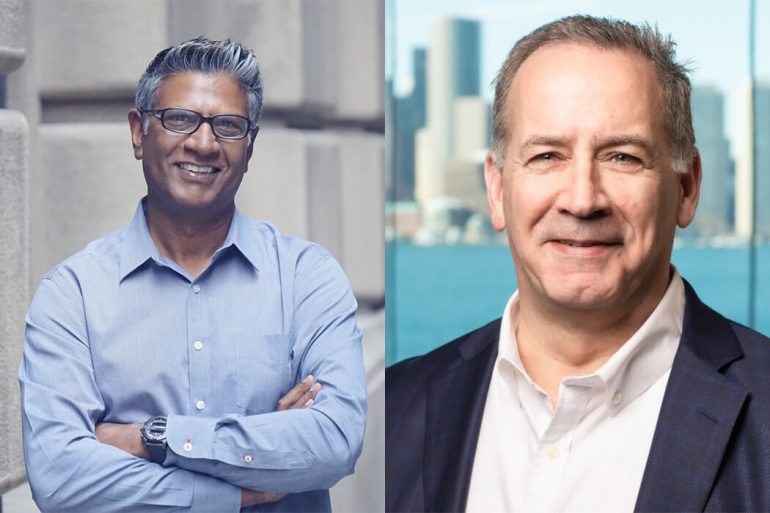 Headshots of Fluence Technology chair Don Mal and new CEO Michael Morrison