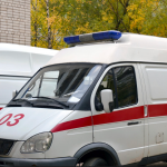 A picture of two ambulances