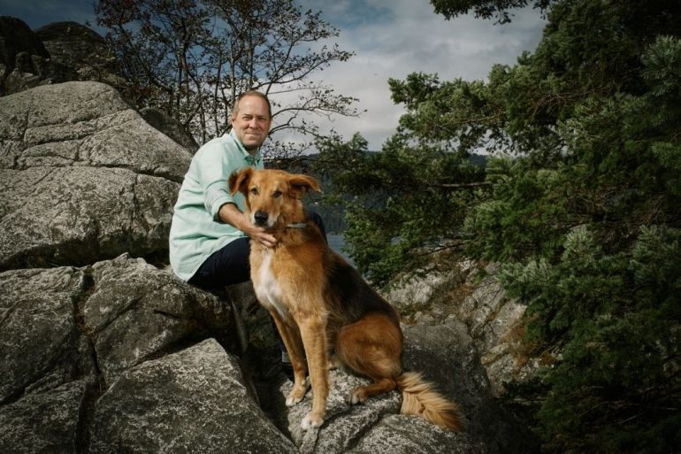 Tech investor Greg Smith with his dog
