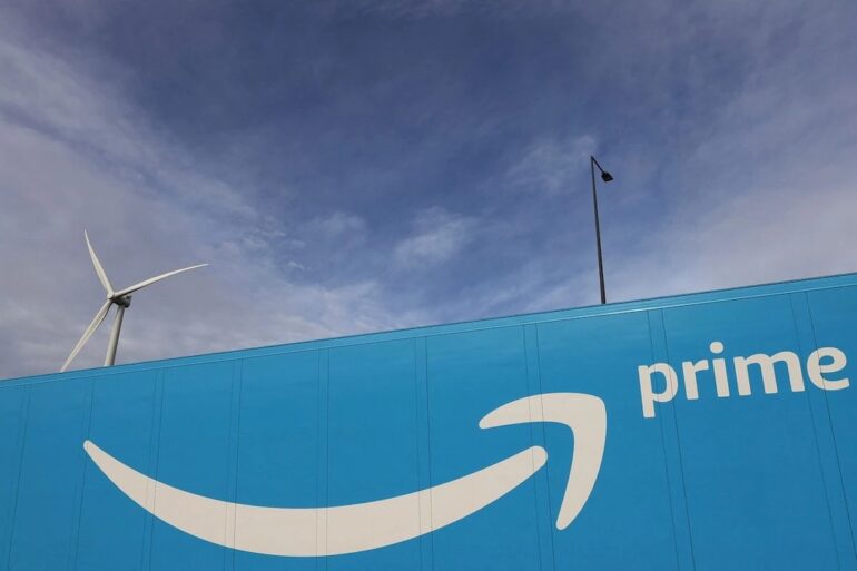 Amazon Prime logo on a billboard
