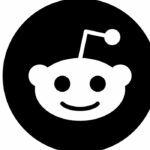 A black Reddit logo
