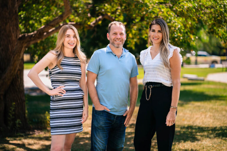 Monark co-founder and chief science officer Amanda Julian, Storytime Capital co-founder and managing partner Neil Grunberg, and Monark co-founder and CEO Kelsey Hahn.