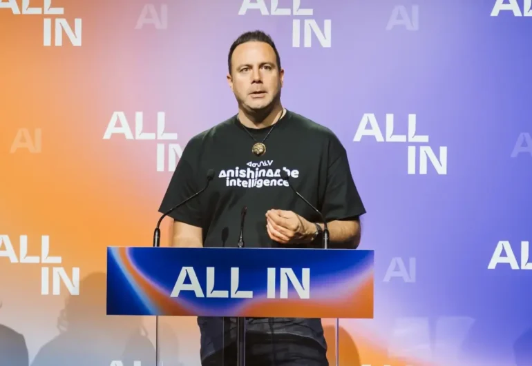 Jeff Ward on stage at ALL IN.
