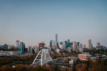 An aerial view of Edmonton