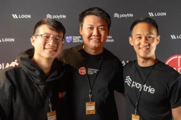 Loon COO Henry Chan, Loon CEO Kevin Zhang, and Paytrie CEO Jason Tong.